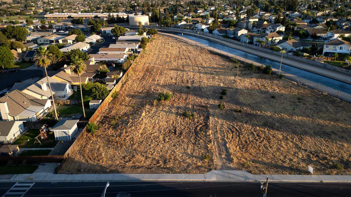 A 48-apartment project on Morrill Road went before the Planning Commission in Riverbank, on July 15, 2025. The design call for four three-story apartment buildings in a neighborhood of single-family houses.