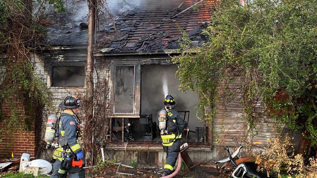 Turlock Fire was assisted by Modesto Fire Department at a fire at a vacant home on Monte Vista Ave. in Turlock, Calif., on Monday, Jan. 24, 2022.