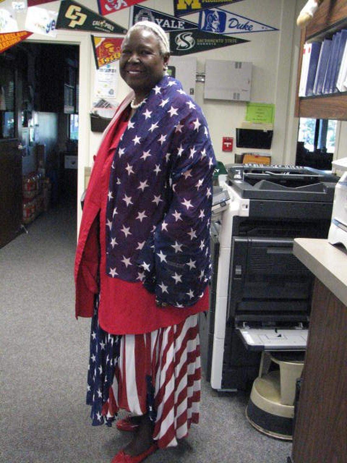 In November 2012, Gladys Williams substitute teaches at Martone Elementary School in Modesto.