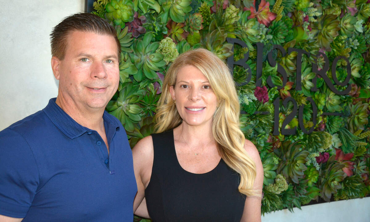 Bistro 120 owners Matt and Kelly Budine inside their Oakdale, Calif. restaurant Sept. 5, 2023.