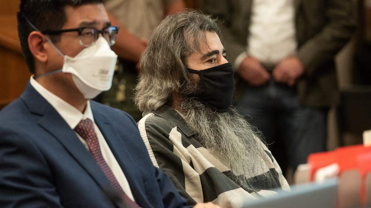 David Machado, who killed Deputy Dennis Wallace in 2016, listens to victim impact statements during his sentencing hearing in Stanislaus Superior Court in Modesto, Calif., on Monday, May 2, 2022.