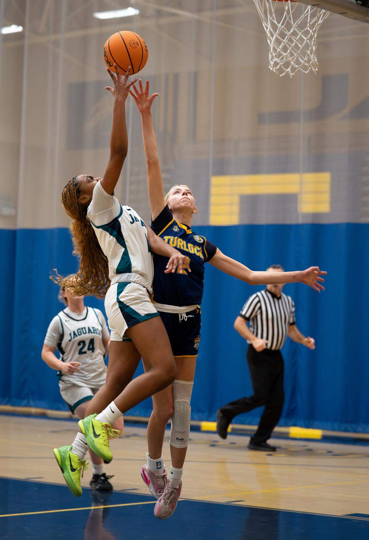 Gregori’s Veronica Whitten makes a layup during a CCAL girls basketball game against Turlock at Gregori High School in Modesto, Calif. on Thursday, Jan. 30, 2025.