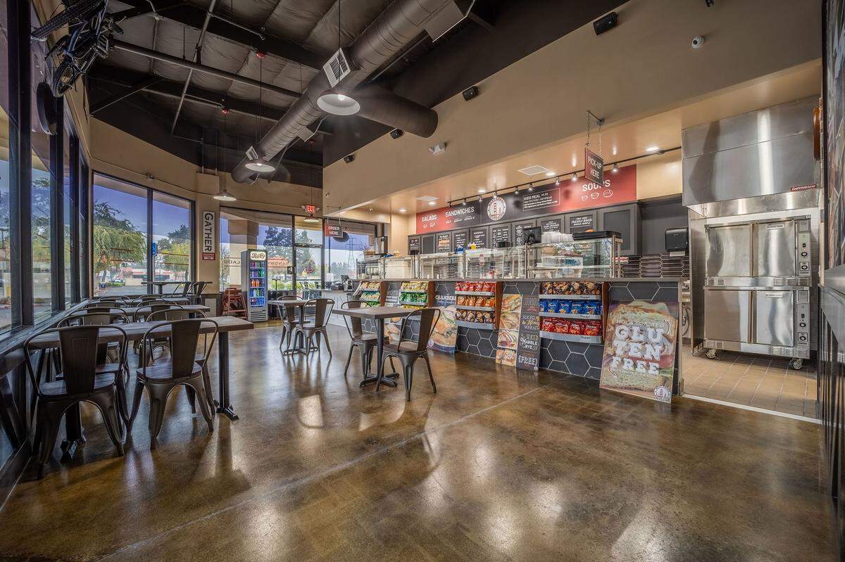 The inside of a West Coast Sourdough chain of sandwich shops.