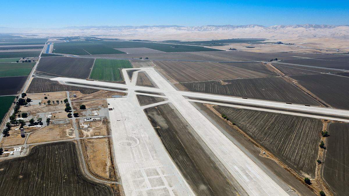 The former military airfield in Crows Landing, Calif. is pictured in October of this year. The 1,500 acre plot used in World War II and for later military functions is now planned for development.