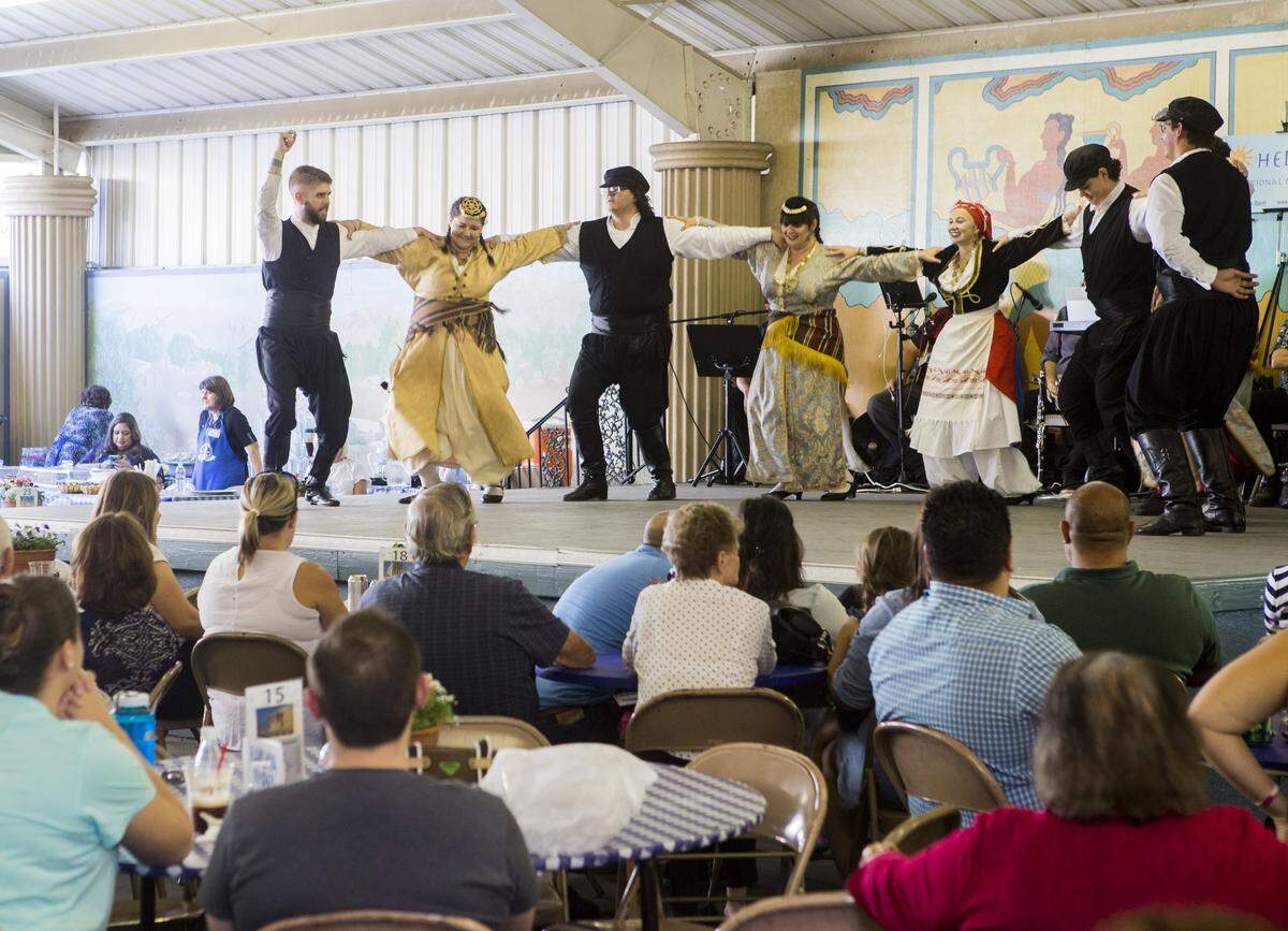 Dancing at the 2018 Greek Food Festival at the Greek Orthodox Church.