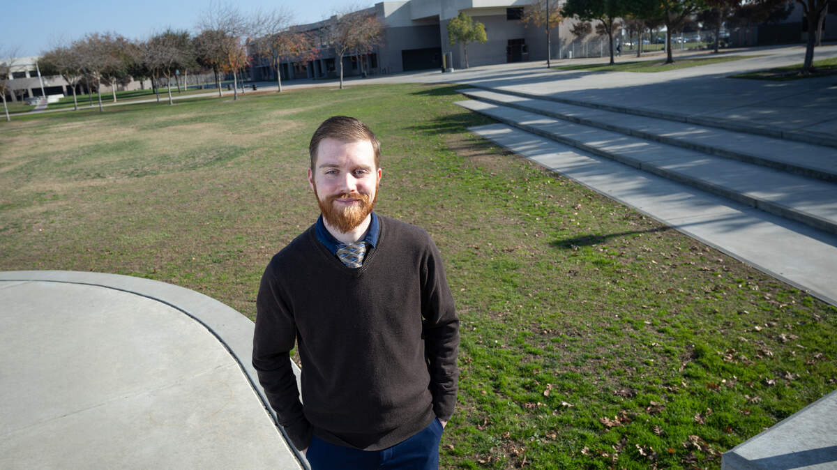 Gregori High social studies teacher Anthony Drobnick at Gregori High School in Modesto, Calif., Wednesday, Dec. 13, 2023.