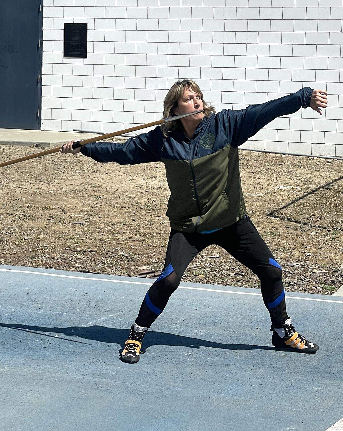 Turlock Mayor Amy Bublak competing in women’s javelin at the U.S. Police and Fire Olympics, San Diego, June 12, 2022.