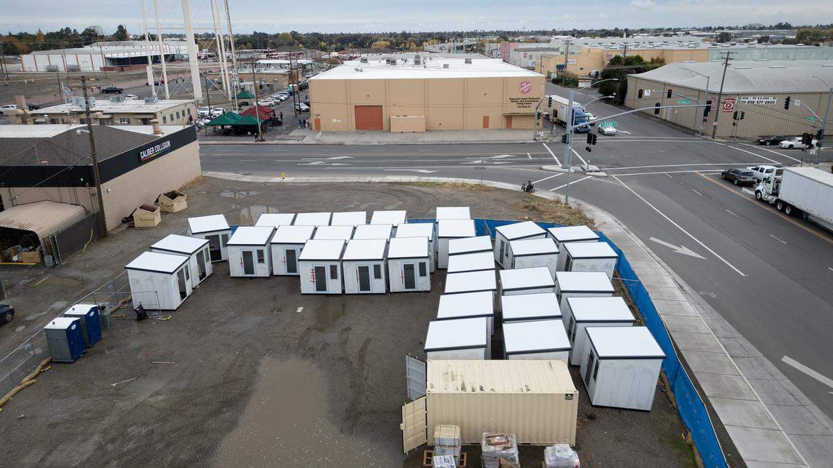 Dignity Village, a new 42-unit bridge housing for the homeless is scheduled to open on 9th Street in Modesto next year. Photographed Tuesday, Nov. 26, 2024.