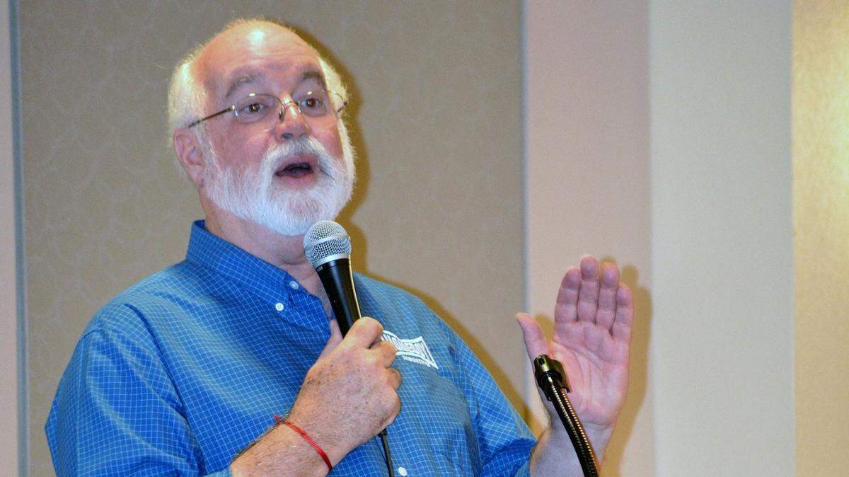Father Gregory Boyle, founder of Homeboy Industries, a gang intervention program in Los Angeles, addresses a packed room at the Ceres Community Center on Thursday, March 3, 2016 as part of the county’s Focus on Prevention. He told the crowd numerous anecdotes about working with gang members at the various Homeboy Industries, but said his organization can succeed only with gang members who want help rather than need it.