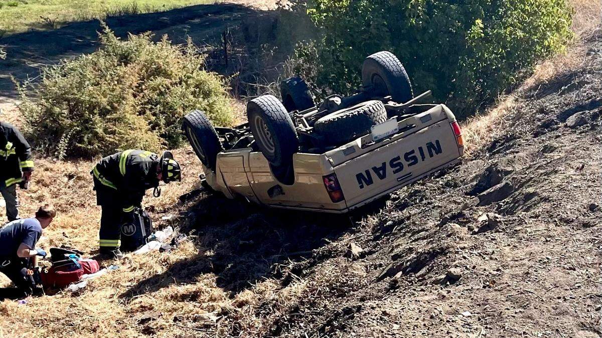 A man suffered major injuries in a rollover crash on Highway 132 Saturday.