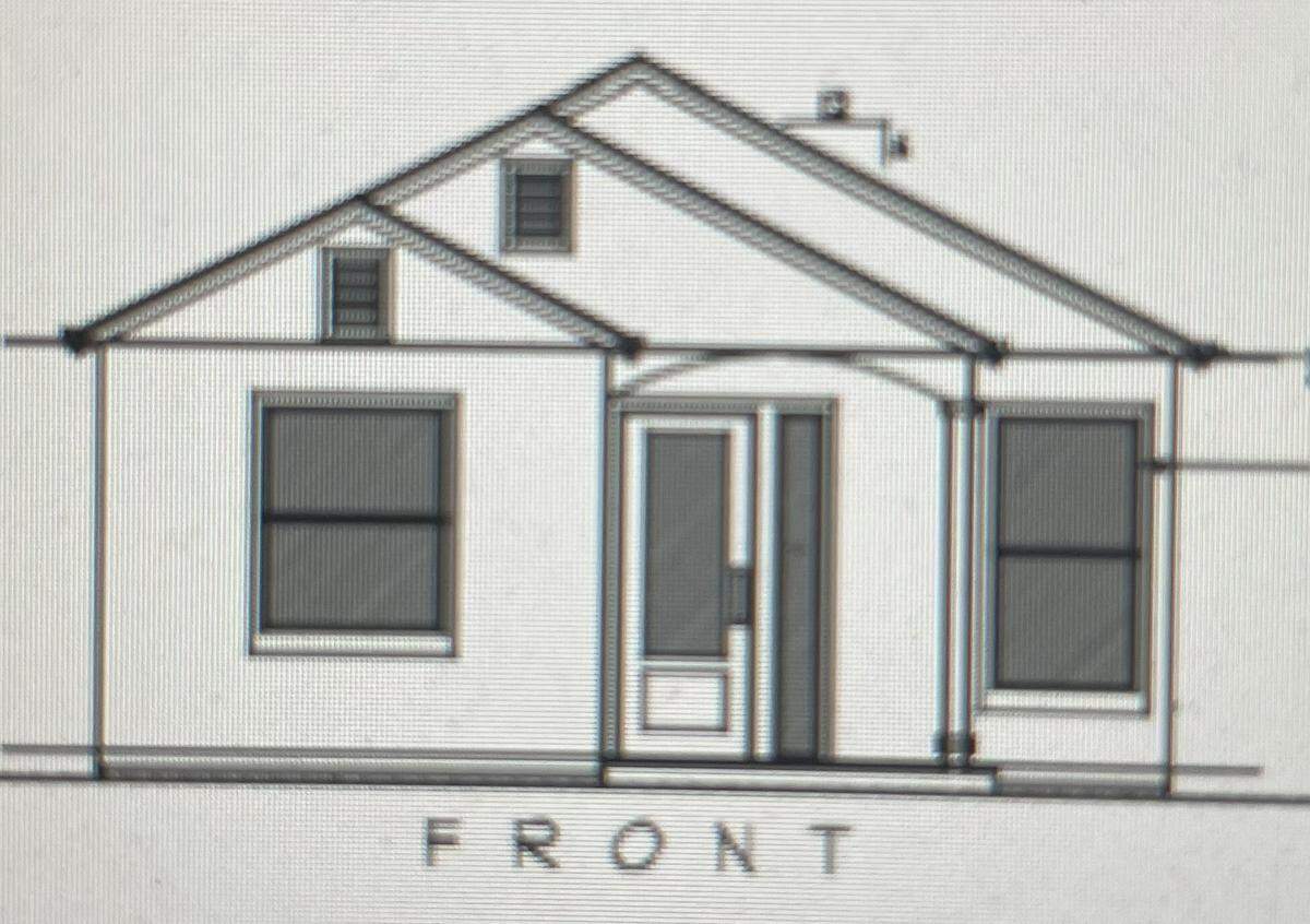 A rendering shows one of the facades for 27 small houses approved by the City Council in Riverbank, Calif., on Aug. 26, 2025.