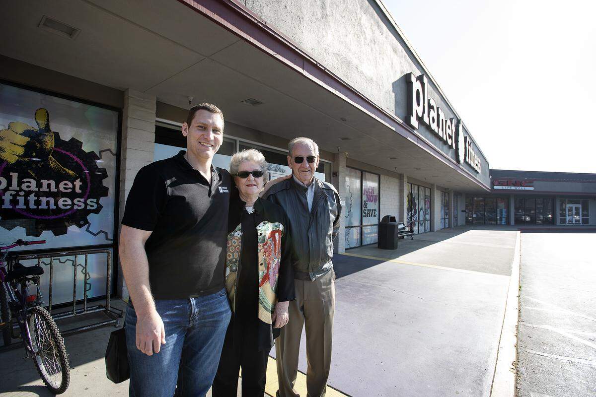 Members of the Dole family, from the left, Brian, Gayle, Marvin are the new owners of the Century Center in Modesto, Calif., on Thursday, Feb. 13, 2020.