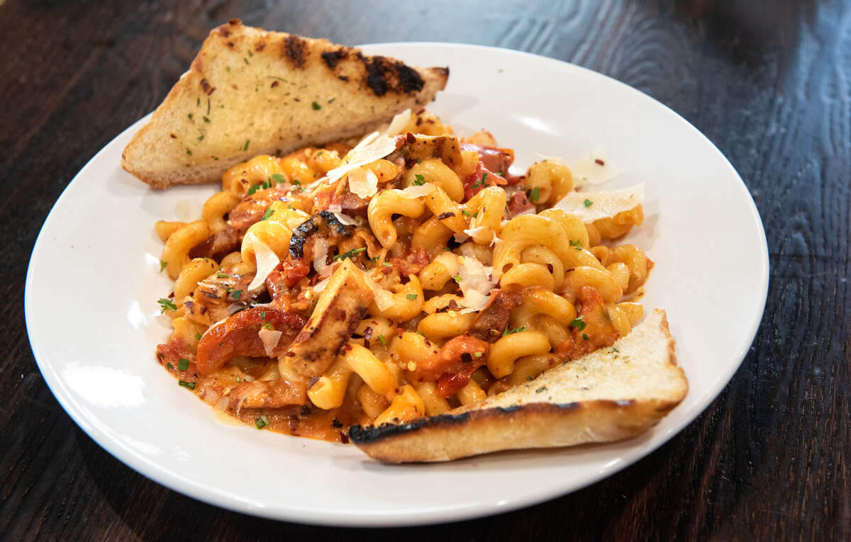 Dynamite chicken pasta at Ranch Hand restaurant in Hughson, Calif., on Thursday, July 28, 2022.