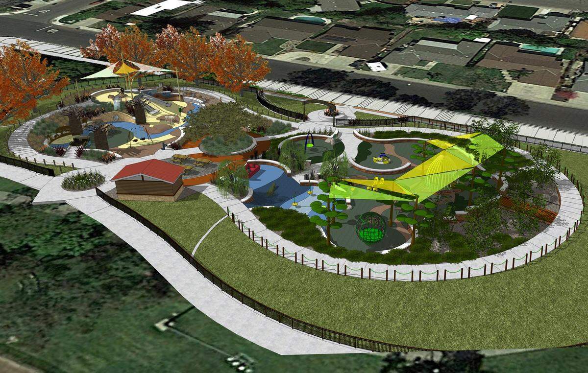 Conceptual illustration for The Awesome Spot inclusive playground to be constructed at Beyer Community Park in north Modesto.