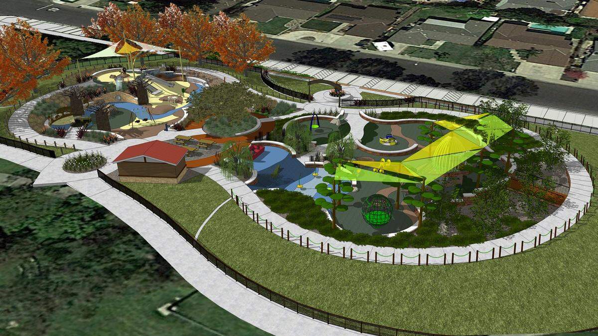 Conceptual illustration for The Awesome Spot inclusive playground to be constructed at Beyer Community Park in north Modesto.