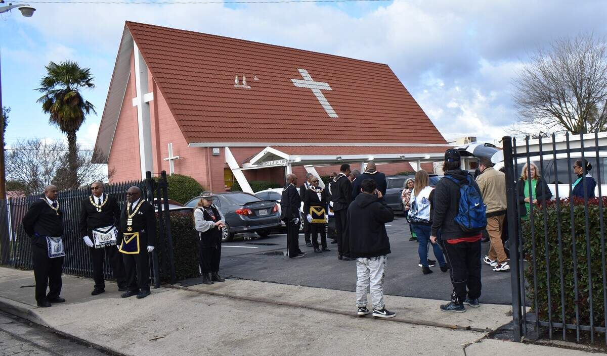 Participants gather at Second Baptist Church on California Avenue, next to the Helen White Trail, for the MLK Unity March to the nearby King-Kennedy Memorial Center on Monday, Jan. 16, 2023, in Modesto.