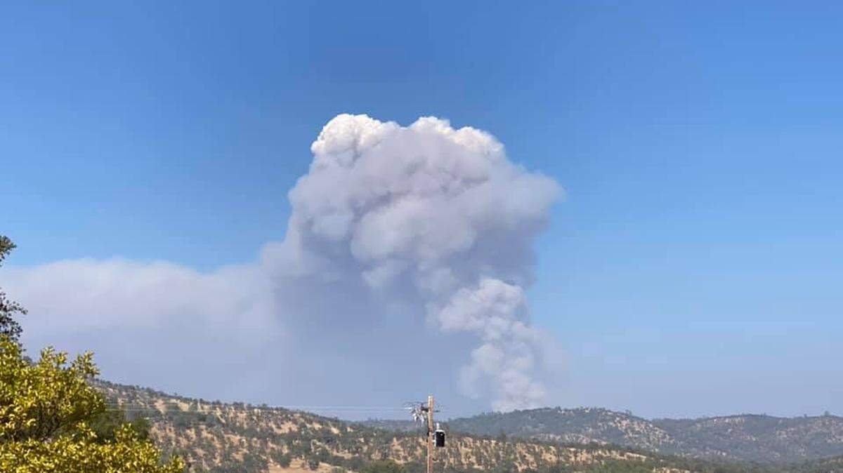 Evacuations have been ordered in Calaveras County as firefighters battle a blaze Aug. 25, 2021, near New Melones Lake, according to the Cal Fire Tuolumne-Calaveras Unit.
