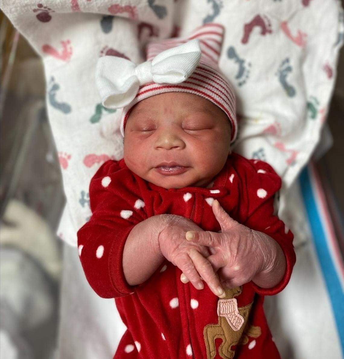 The first baby girl born at Modesto’s Doctors Medical Center in 2023 is named Amiyah, and she came into the world at 3:25 a.m. Sunday.