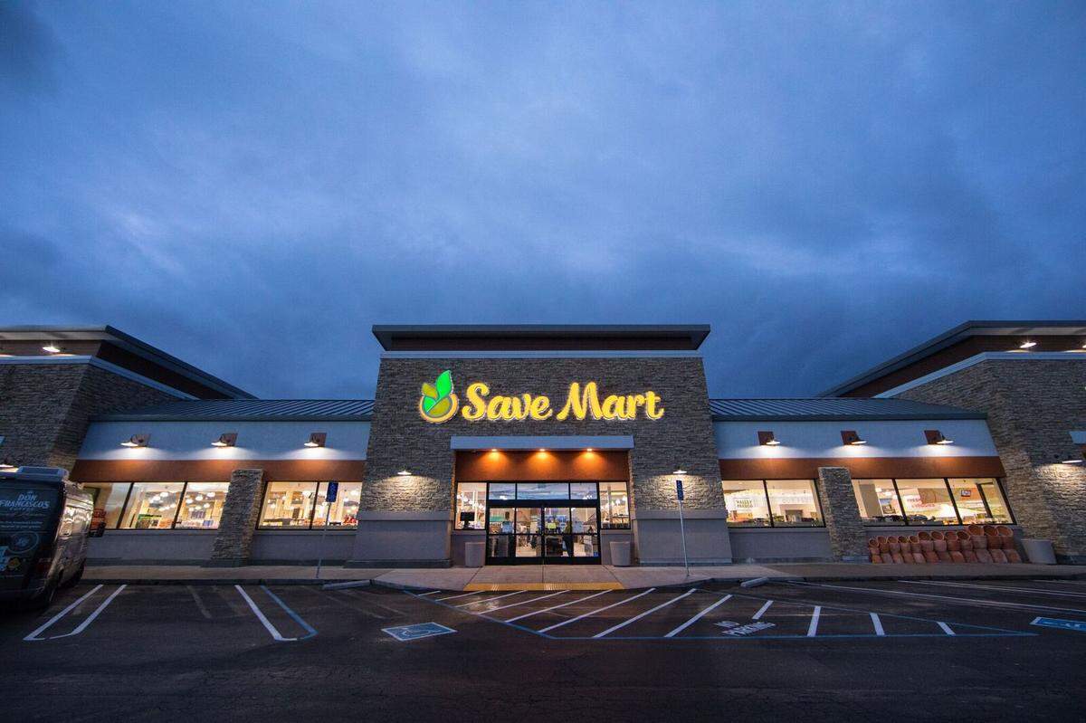 The new Save Mart logo on display at a store in Oakdale, which is one of the first in California showcase the company’s redesigned look.