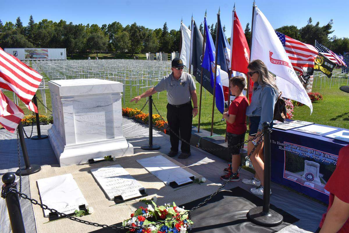 The three-day Not Forgotten Memorial Day Commemoration continues Monday, May 30, 2022, at Woodward Park in Manteca, Calif.