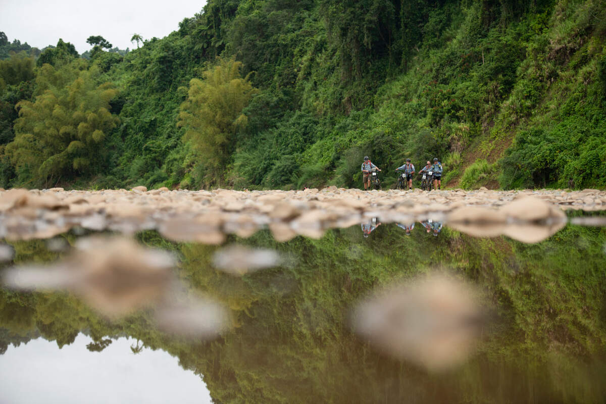 Team Stray Dogs from the United States (team members Marshall Ulrich, Adrian Crane, Bob Haugh, Nancy Bristow and Heather Ulrich) during the 2019 Eco-Challenge adventure race in Fiji on Saturday, September 14, 2019. (Bligh Gillies/Amazon)