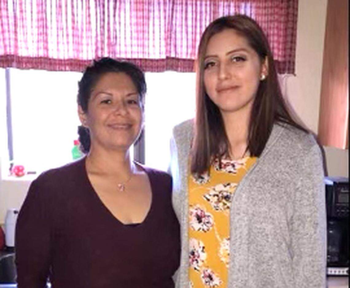 Ayasha Castro with her adopted mother Maria Castro.