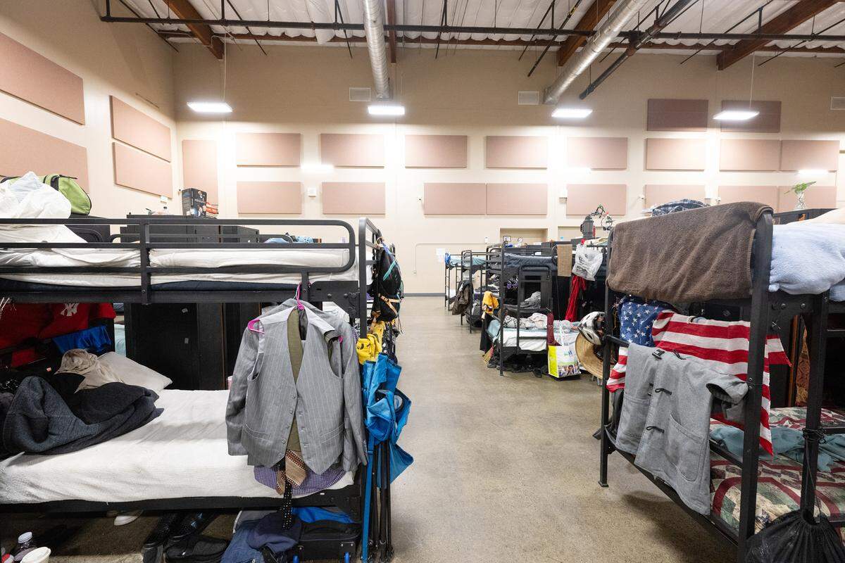 Stanislaus County’s 182-bed low-barrier shelter at the Salvation Army Berberian Center in Modesto, Calif., Wednesday, Nov. 22, 2023.