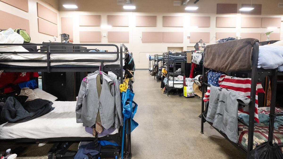 Stanislaus County’s 182-bed low-barrier shelter at the Salvation Army Berberian Center in Modesto, Calif., Wednesday, Nov. 22, 2023. 
