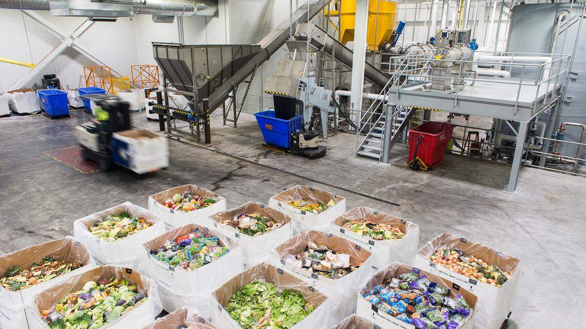 Interior of a Divert, Inc. food waste recovery facility in Massachusetts. A similar development is coming to Turlock, Calif.