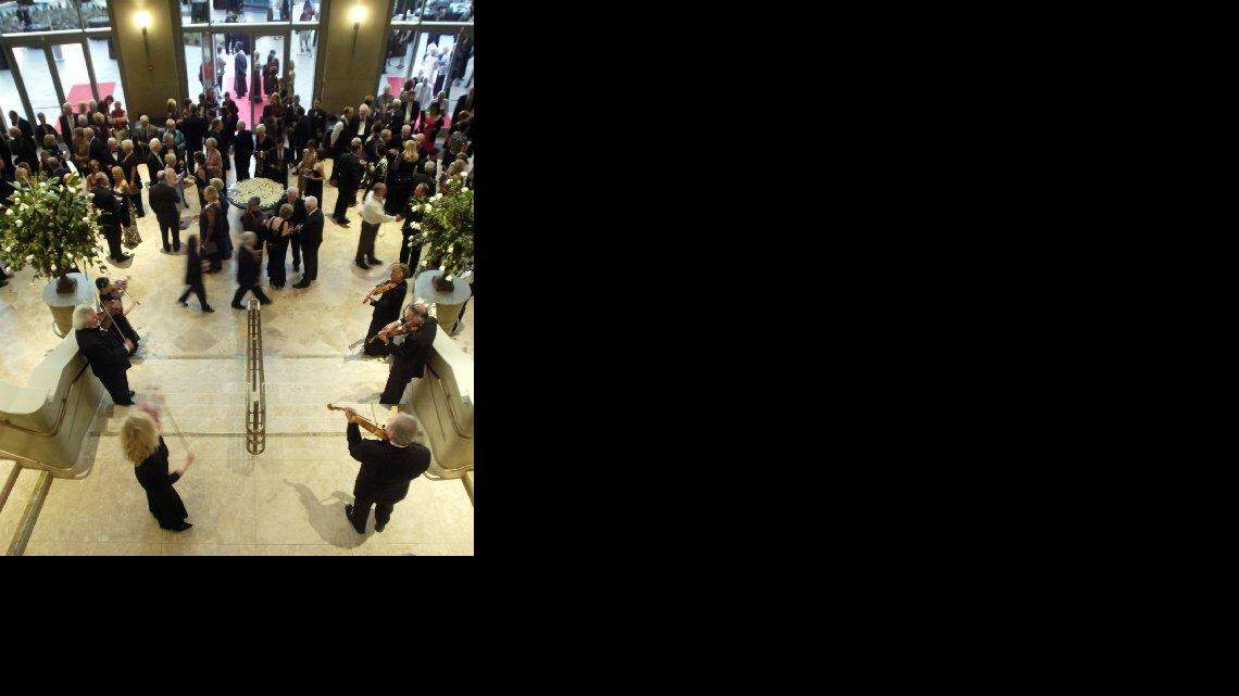 The crowd mingles in the lobby of the Gallo Center for the Arts before the gala concert Thursday. (Bart Ah You/The Bee)