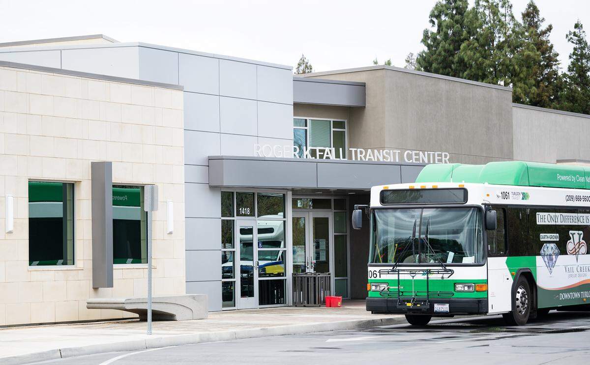 Turlock transit center on Golden State Boulevard in 2022. 