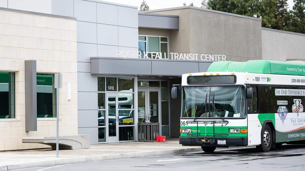 Turlock transit center on Golden State Boulevard in 2022. 