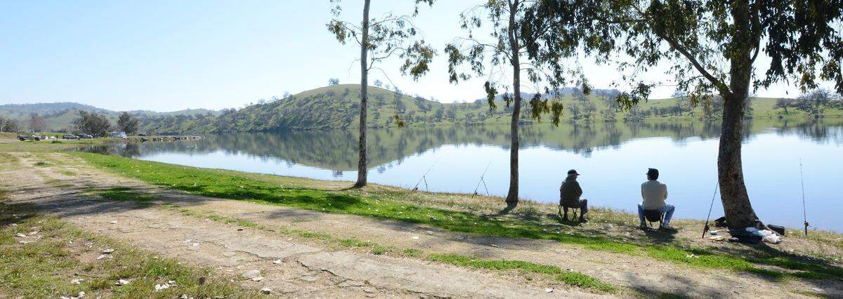 The level of Lake McSwain, about 7.5 miles below Lake McClure, is regulated to assure shoreline access for fishing. The lake is regularly stocked with trout.
