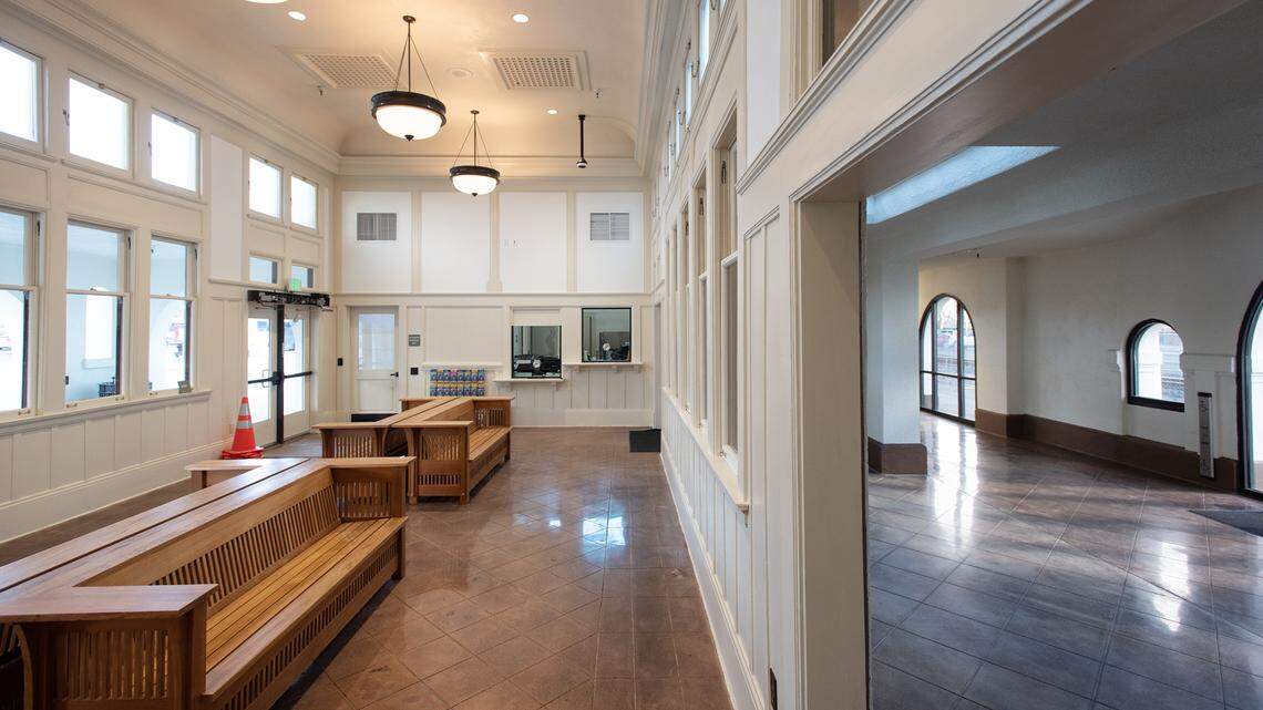 Modesto Transit Center in Modesto, Calif., Friday, March 10, 2023. Remodeling of the center began in late 2021, the lobby is now open to the public.