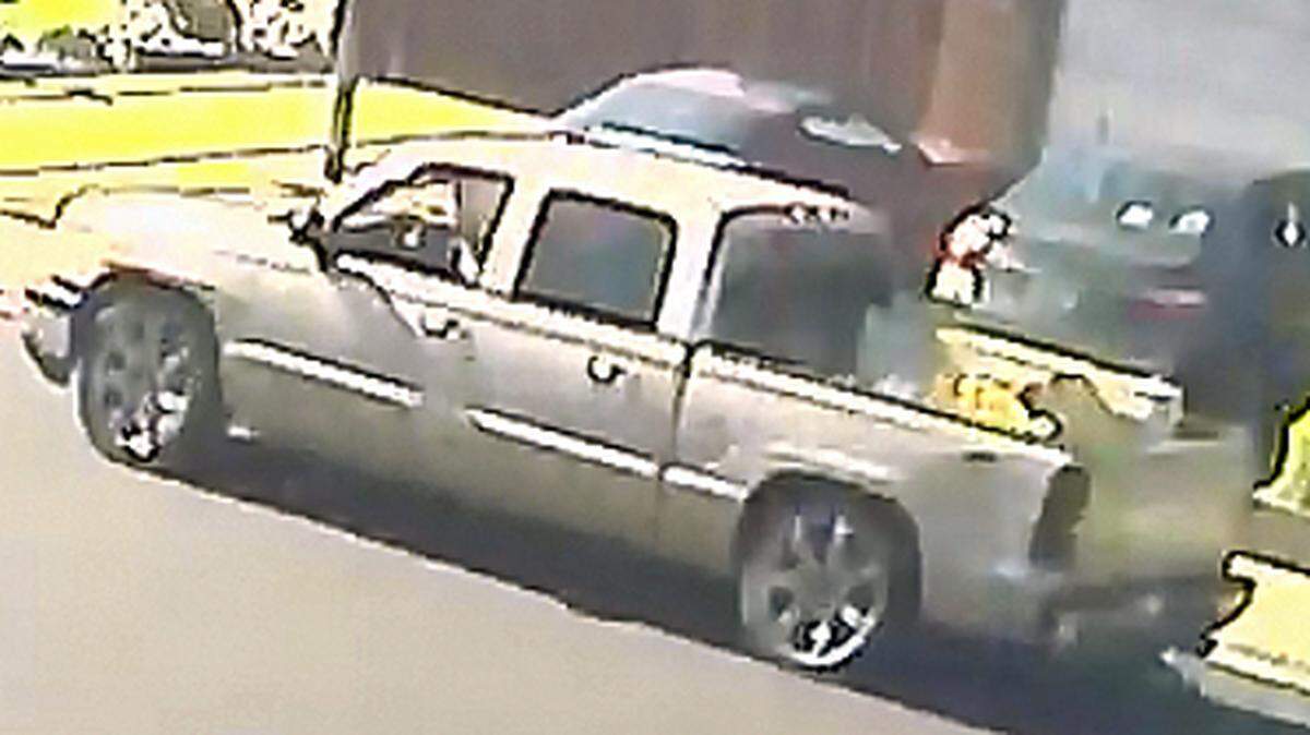 This  gold, four-door, Chevrolet 1500 pickup with significant damage on both sides and no front license plate was used in mail theft this week, Manteca police said.