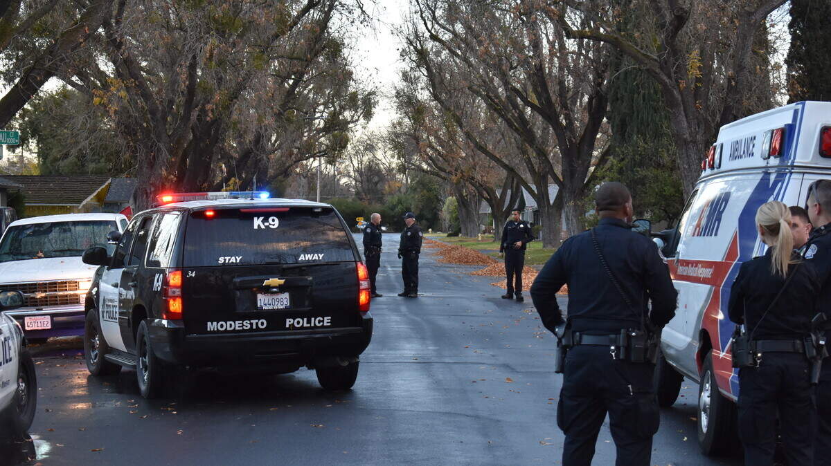 On the 1600 block of Ardmor Avenue in Modesto, police investigate a drive-by shooting in which a man was struck in the arm about 7 a.m. Wednesday.