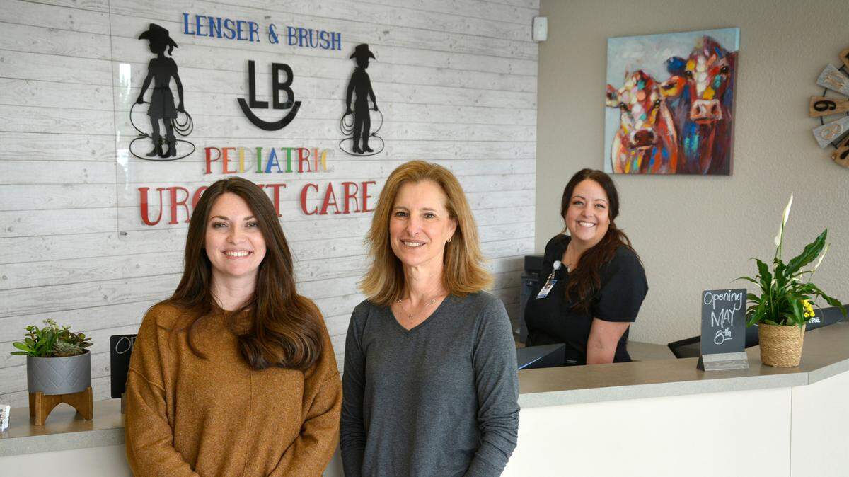 A new pediatric urgent care is opening in Modesto, Calif. Pictured (L-R) are its leadership team of family nurse practitioner Lisa Brush, Dr. Dena Lenser and office manager Wendi Jones.