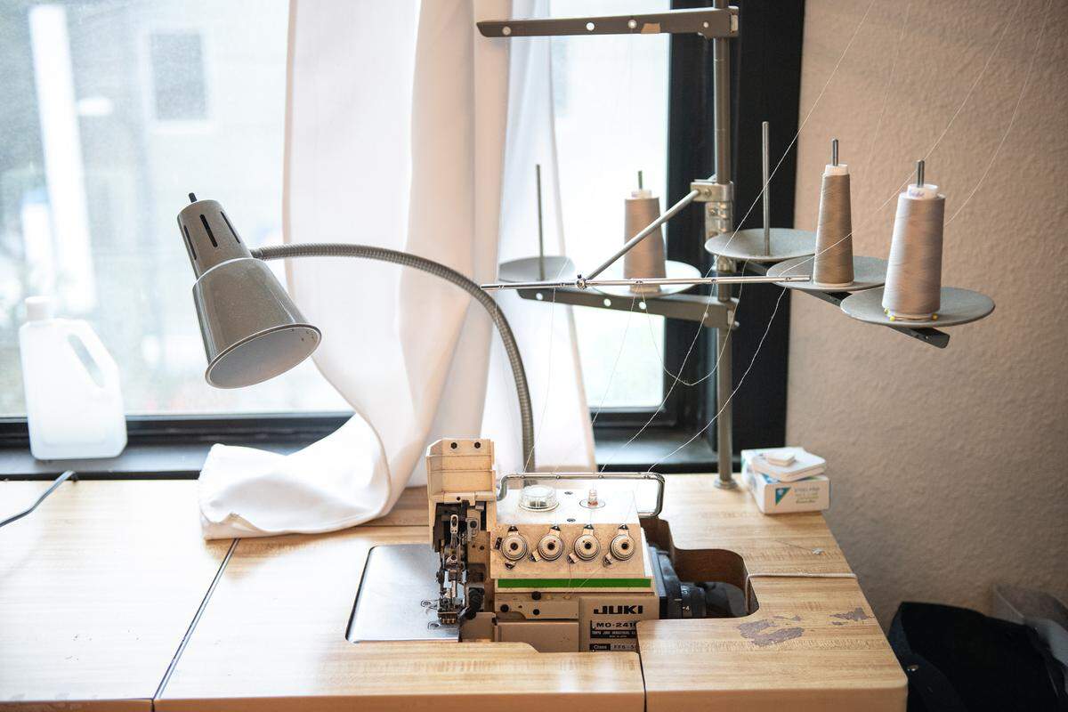 Workspace of designer Stephanie Oyervides above the The Taste Studio boutique on J Street in Modesto, Calif., on Wednesday, Dec. 29, 2021.