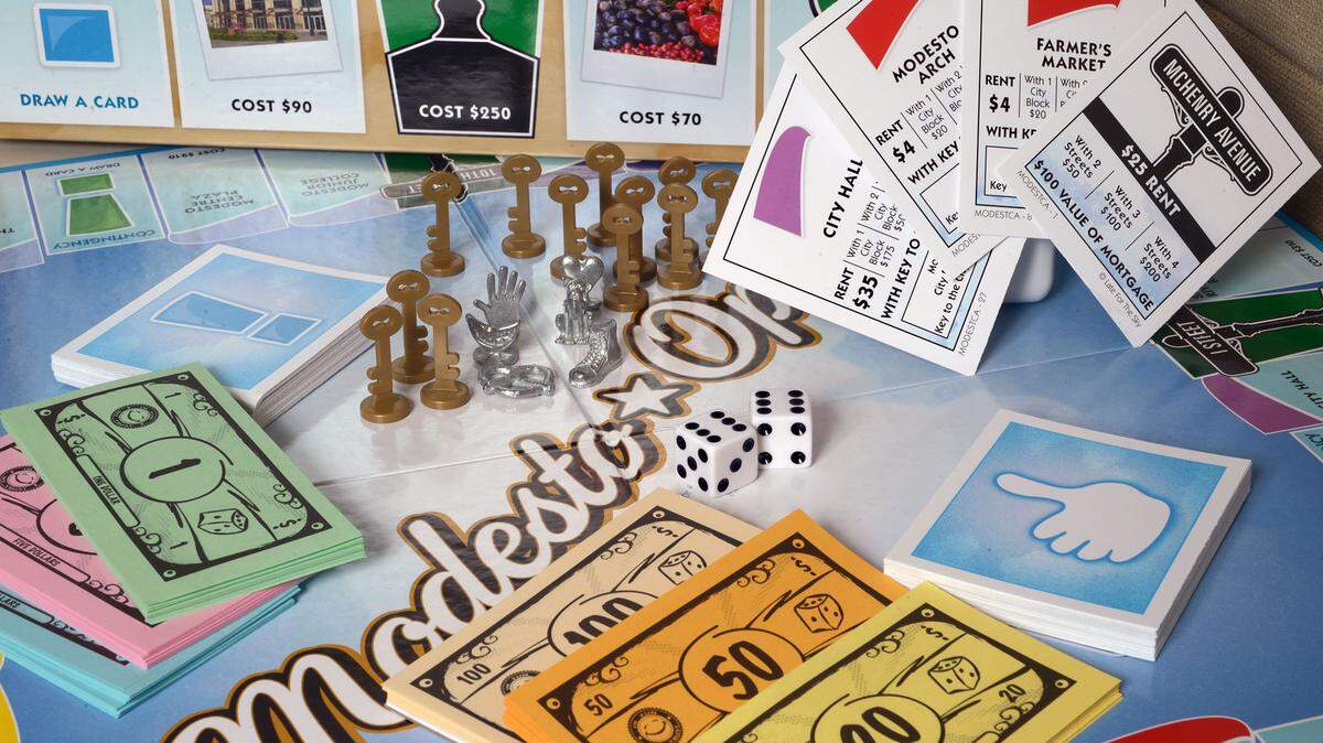 The game Modesto Opoly is pictured in The Modesto Bee photo studio on Wednesday November 21, 2018.