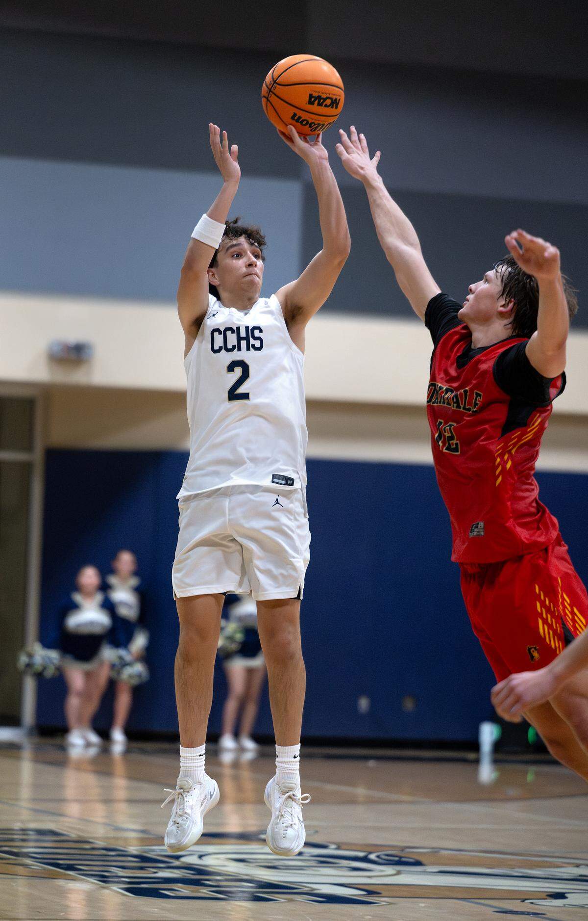 Central Catholic’s Jordan Magana scored 6 of the Raiders’ last 7 points to lead the team to a fourth quarter comeback over Oakdale in the Valley Oak League game at Central Catholic High School in Modesto, Wednesday, Jan. 28, 2026.
