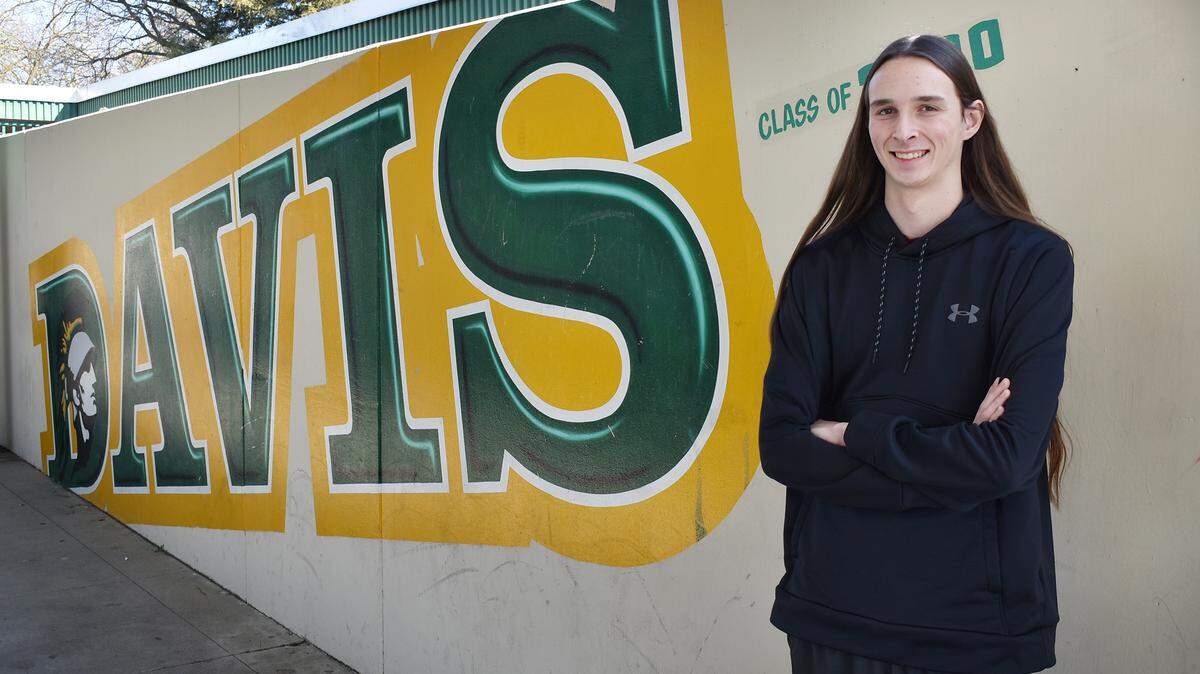 Davis High senior Frank Thrall followed the Middle College Pathway at his school and did additional work on his own to already complete his AA degree coursework at Modesto Junior College.