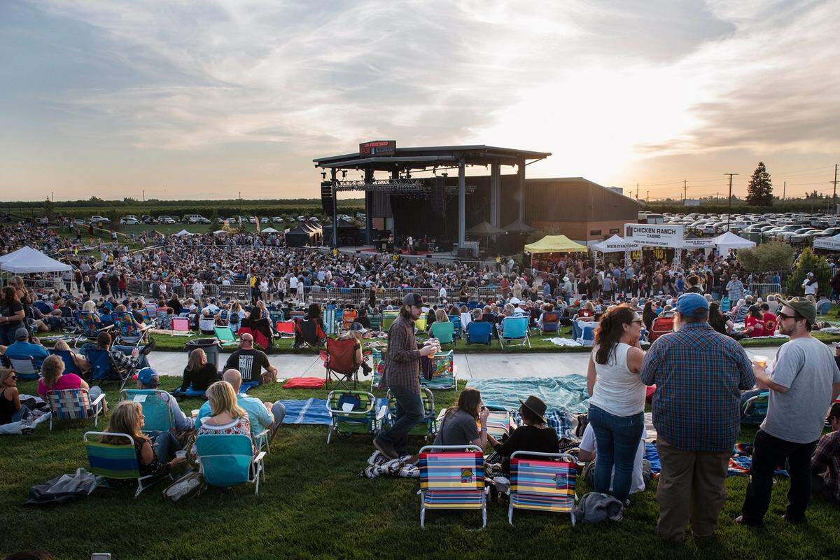 Guests wait for a performance at the Fruit Yard Amphitheatre in 2019.
