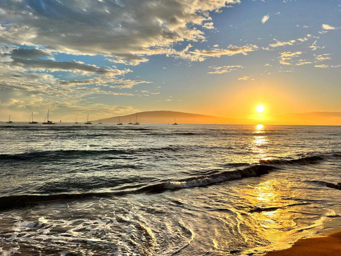 Lahaina, Maui is known for its beautiful sunsets, like this one captured by Breanna Ash of Modesto in March 2023.