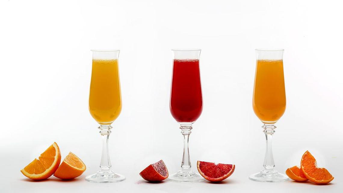 The mimosas pictured in this file photo are a common treat for weekend brunch.