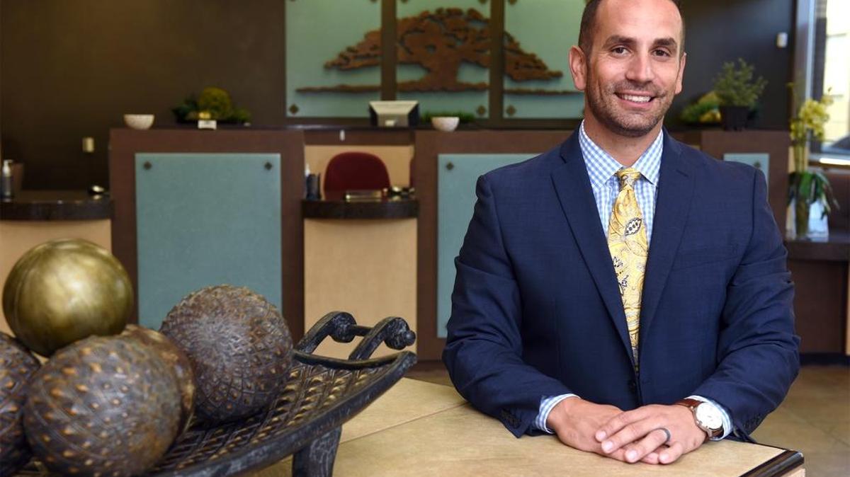Mike Garcia, commercial banking and market manager is pictured Wednesday morning July 25, 2018 at Oak Valley Community Bank in downtown Modesto, Calif. He is one of The Modesto Bee’s 20 Under 40 recipients.