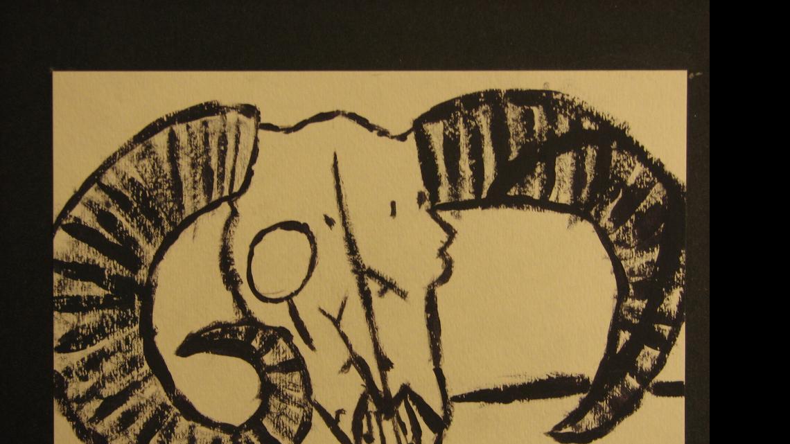 
“Skull Still Life” by Evelyn Garcia, 12, is part of the show.
