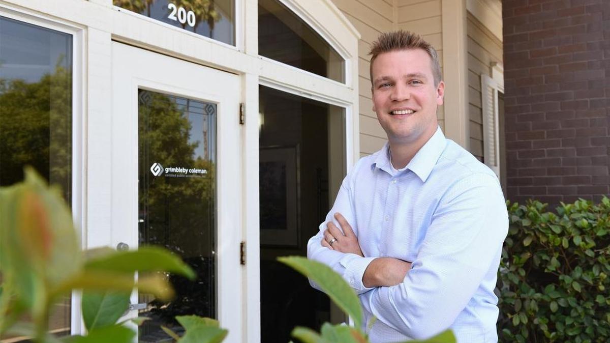 Shareholder Chad VanHouten is pictured Friday morning July 27, 2018 at Grimbleby Coleman CPAs in Modesto, Calif. VanHouten is a Modesto Bee 2018 20 Under 40 recipient.