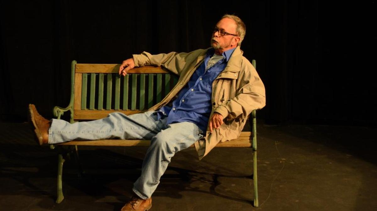 Rocky Rhoades, at a rehearsal for Stage 3’s forthcoming production of “Almost, Maine,” relaxes for a moment between scenes. He calls the play “often hilarious and touching.”