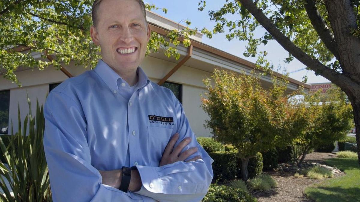 Chad Kennedy, a landscape architect at O’Dell Engineering, outside his office Friday, Aug. 5, in Modesto.