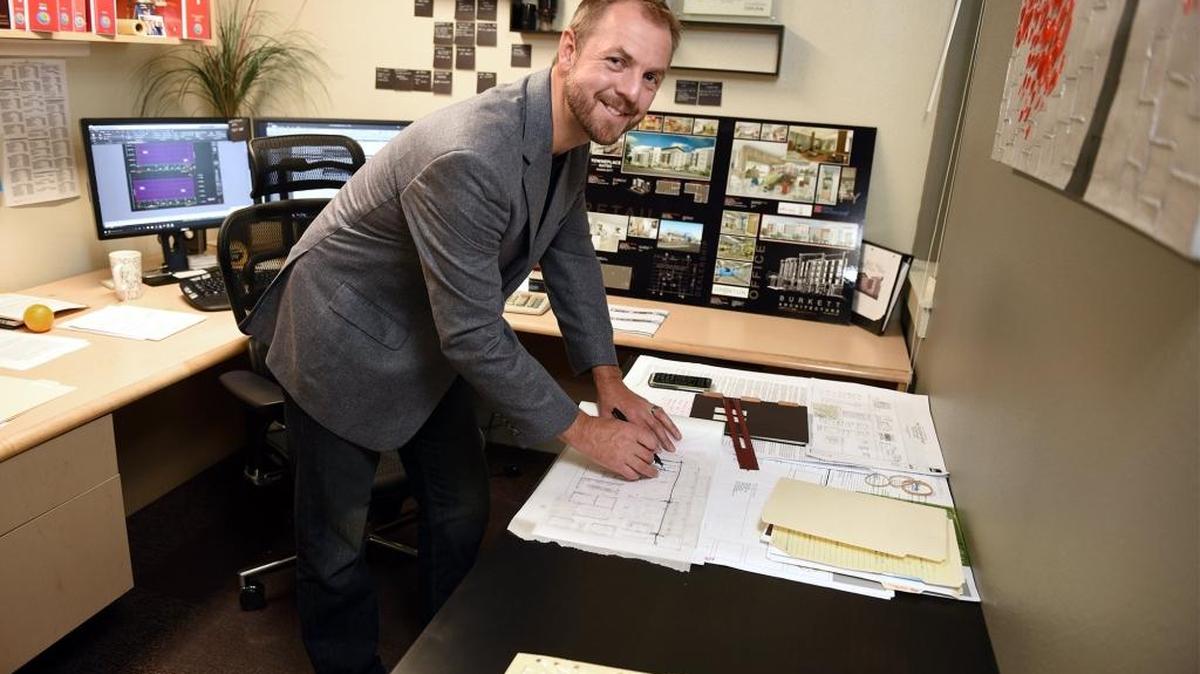 David Burkett of Burkett Architecture in his Modesto office.